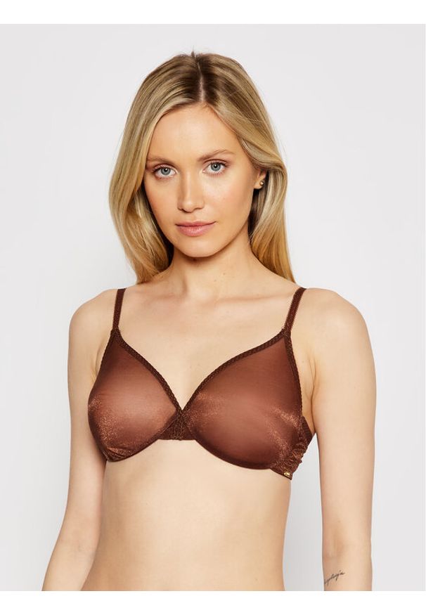 Gossard Biustonosz z fiszbiną Glossies Sheer Moulded 6271 Brązowy. Kolor: brązowy. Materiał: syntetyk