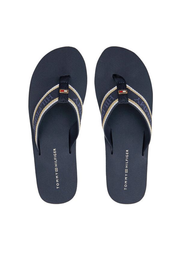 TOMMY HILFIGER - Tommy Hilfiger Japonki Im Platform Beach Sandal FW0FW08236 Granatowy. Kolor: niebieski. Materiał: materiał. Obcas: na platformie