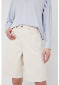 Dr. Denim szorty jeansowe damskie gładkie high waist. Stan: podwyższony. Materiał: denim, jeans. Wzór: gładki