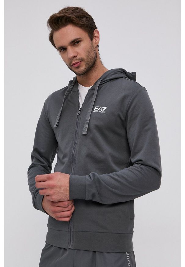 EA7 Emporio Armani - Bluza. Okazja: na co dzień. Kolor: szary. Styl: casual