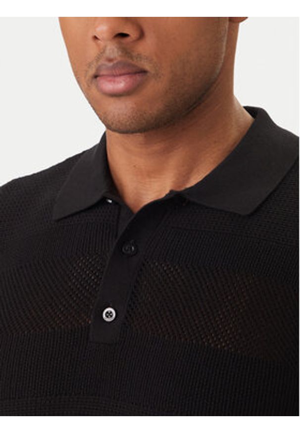 Karl Lagerfeld - KARL LAGERFELD Polo 655009 562301 Czarny Regular Fit. Typ kołnierza: polo. Kolor: czarny. Materiał: bawełna