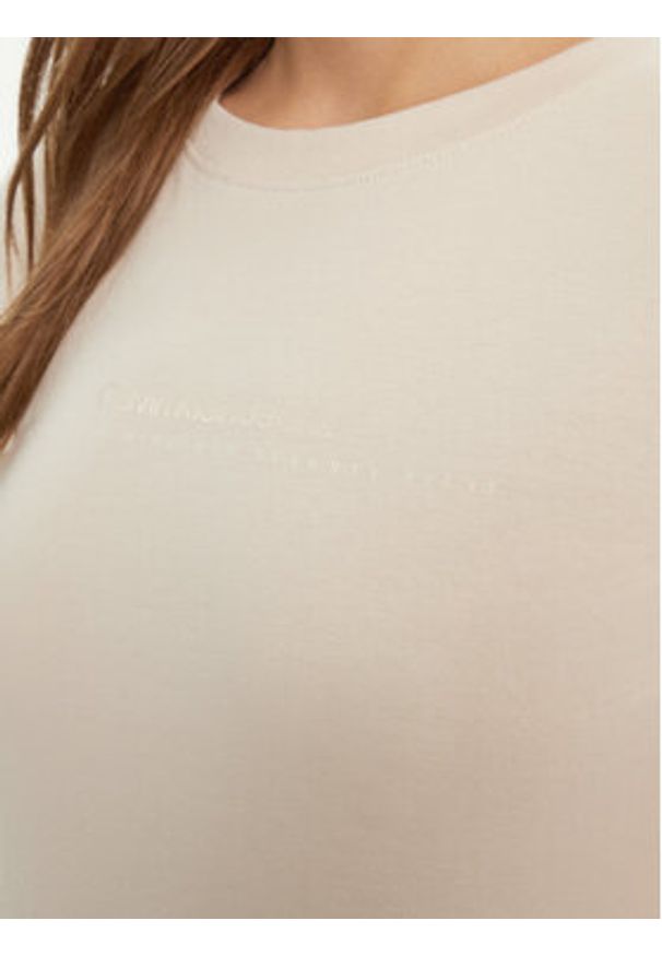 Calvin Klein Jeans T-Shirt Institutional Graphic J20J224990 Beżowy Slim Fit. Kolor: beżowy. Materiał: bawełna