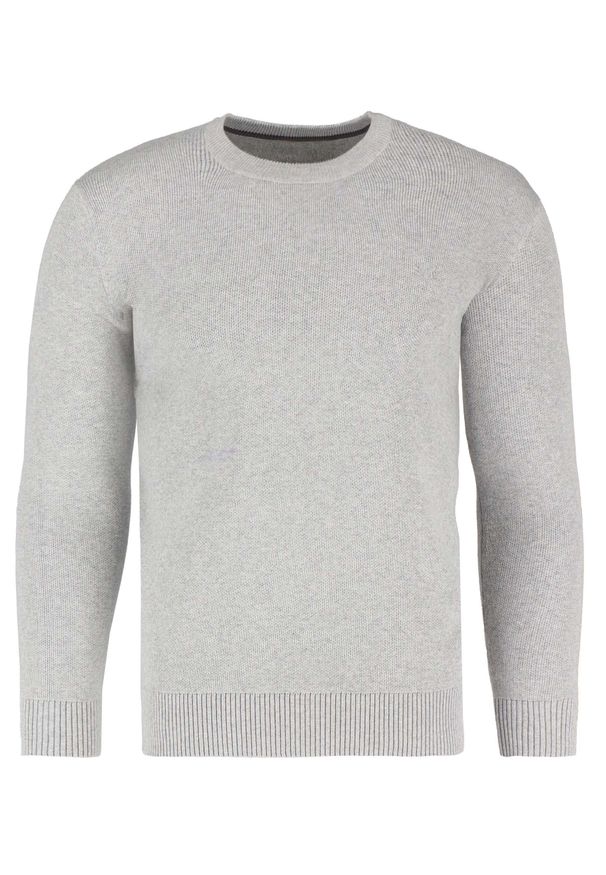Volcano - Bawełniany sweter S-RAYAN. Okazja: na co dzień. Kolor: kremowy. Materiał: bawełna. Wzór: melanż. Styl: casual, klasyczny, elegancki
