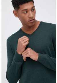 Tom Tailor - Sweter. Okazja: na co dzień. Kolor: zielony. Materiał: bawełna, materiał. Długość rękawa: długi rękaw. Długość: długie. Styl: casual