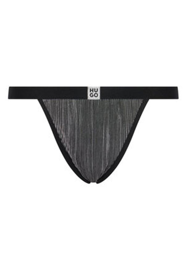 Hugo - HUGO Stringi Plisse 50549896 Srebrny. Kolor: srebrny. Materiał: syntetyk