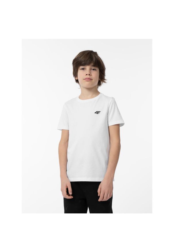 4f - Koszulka dziecięca 4F. Kolor: biały
