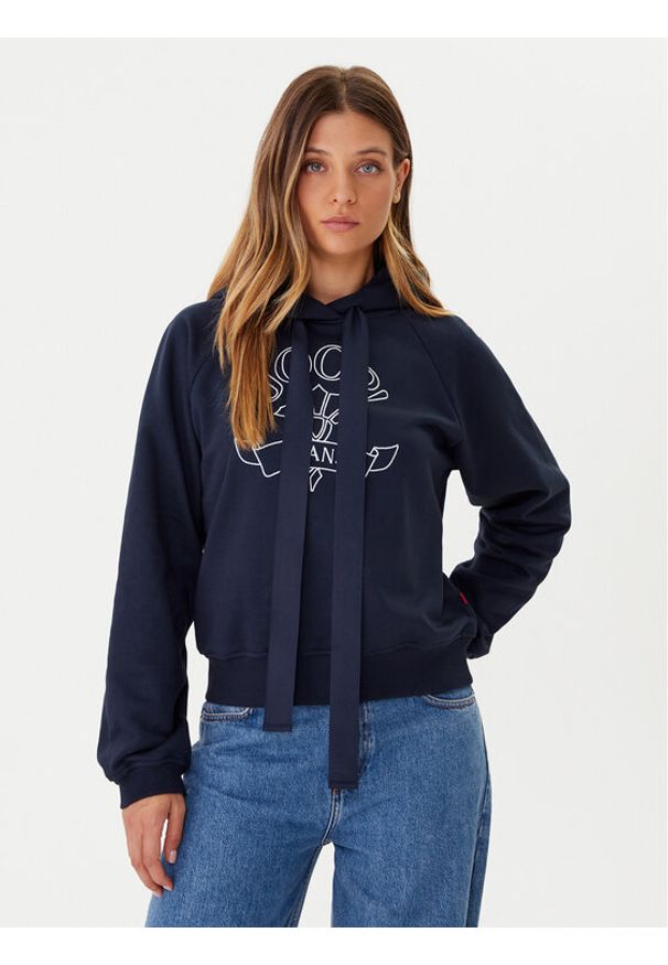 JOOP! Jeans Bluza Tinna 30046176 Granatowy Regular Fit. Kolor: niebieski. Materiał: bawełna