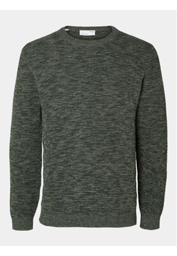 Selected Homme Sweter 16059390 Zielony Regular Fit. Kolor: zielony. Materiał: bawełna