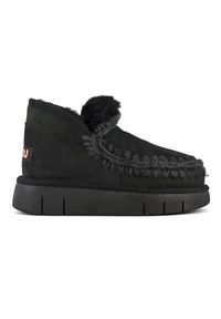 Mou - MOU Eskimo Bounce Sneaker Śniegowce damskie. Okazja: na co dzień. Kolor: czarny. Materiał: materiał, wełna, zamsz. Sezon: zima. Styl: sportowy, klasyczny, elegancki, casual #1