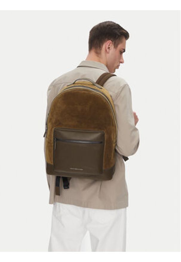 TOMMY HILFIGER - Tommy Hilfiger Plecak Th Casual Suede Backpack AM0AM13229 Zielony. Kolor: zielony. Materiał: zamsz, skóra. Styl: casual