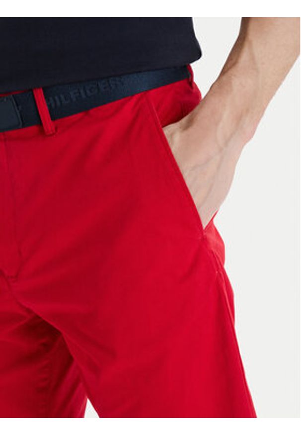 TOMMY HILFIGER - Tommy Hilfiger Szorty materiałowe Denton MW0MW42349 Czerwony Slim Fit. Kolor: czerwony. Materiał: bawełna