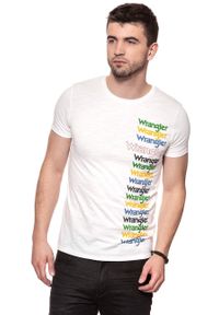 Wrangler - KOSZULKA WRANGLER FESTIVAL TEE OFFWHITE W7B44DE02. Wzór: nadruk #4