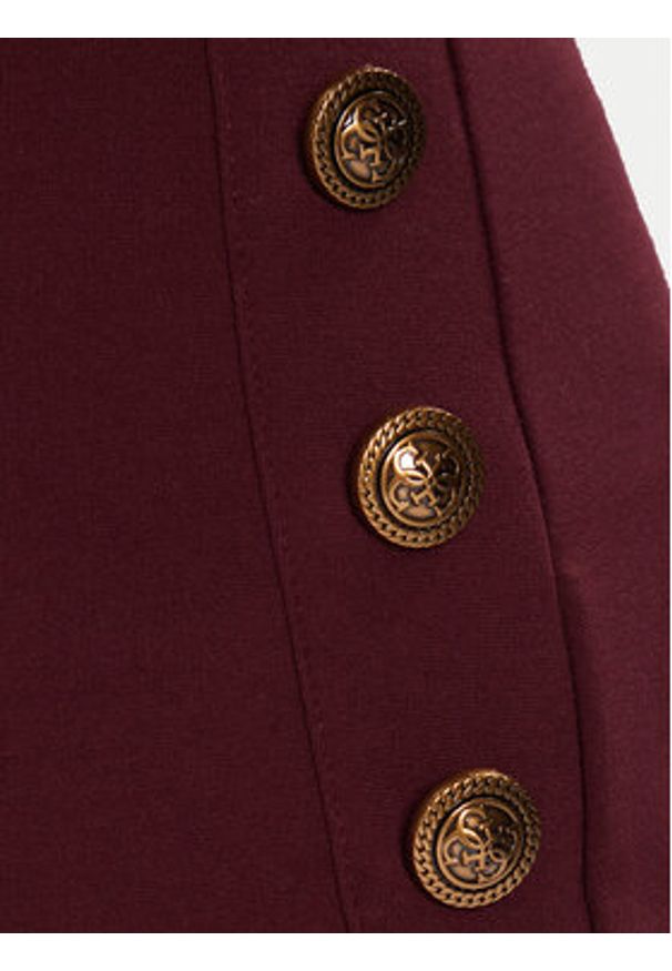 Guess Spodnie materiałowe W5BB16 KCMU2 Czerwony Flare Fit. Kolor: czerwony. Materiał: wiskoza, syntetyk