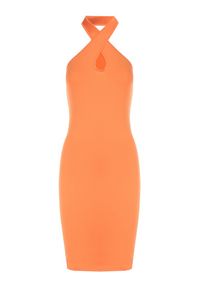 Born2be - Pomarańczowa Sukienka Phaerochis. Kolor: pomarańczowy. Materiał: wiskoza, tkanina. Długość rękawa: bez rękawów. Wzór: gładki. Długość: mini