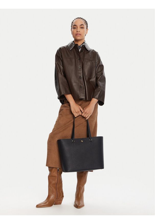 Lauren Ralph Lauren Torebka 431911655001 Czarny. Kolor: czarny. Materiał: skórzane