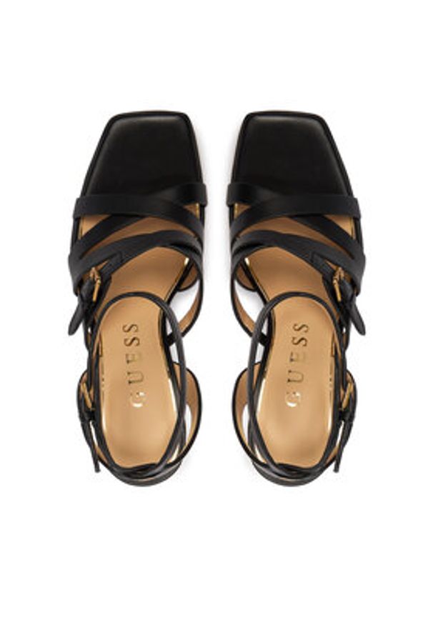 Guess Sandały FLJRAD LEA03 Czarny. Kolor: czarny. Materiał: skóra