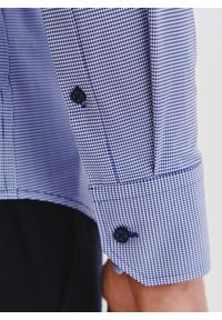 Pako Lorente - PAKO LORENTE – Granatowa dzianinowa koszula w pepitkę. Kolor: niebieski. Materiał: dzianina. Długość rękawa: długi rękaw. Długość: długie #4