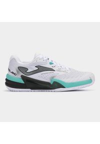 Buty tenisowe męskie Joma T.Roland AC white/black 45. Zapięcie: sznurówki. Kolor: biały, wielokolorowy, niebieski, czarny. Materiał: materiał, syntetyk, tkanina. Szerokość cholewki: normalna. Sport: tenis