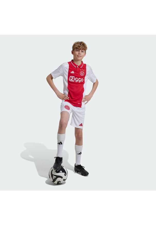 Adidas - Szorty Ajax Amsterdam 24/25 Home Kids. Kolor: biały. Materiał: materiał