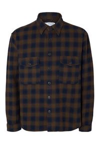 Selected Homme Koszula 16090168 Brązowy Loose Fit. Kolor: brązowy. Materiał: bawełna #4