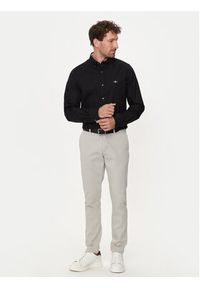GANT - Gant Koszula Oxford 3230115 Czarny Slim Fit. Kolor: czarny. Materiał: bawełna