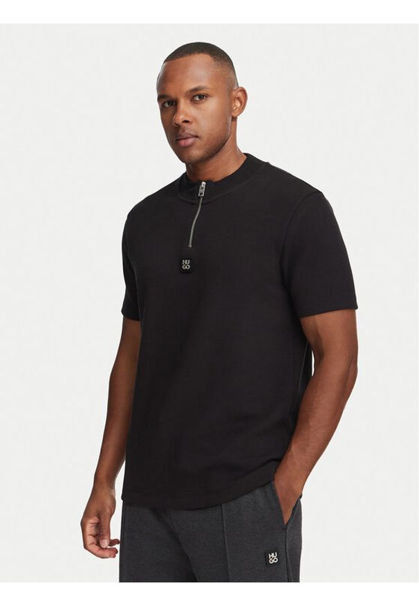 Hugo - HUGO T-Shirt Dabi 50563018 Czarny Regular Fit. Kolor: czarny. Materiał: bawełna