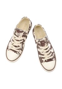 Big-Star - Trampki damskie Big Star, tekstylna cholewka zwierzęcy print sznurowany fason klasyczna gumowa podeszwa okrągły nosek, brązowe, TT274771. Okazja: na co dzień, na spacer. Nosek buta: okrągły. Zapięcie: sznurówki. Kolor: brązowy. Materiał: guma. Szerokość cholewki: normalna. Wzór: nadruk, motyw zwierzęcy. Styl: klasyczny #5