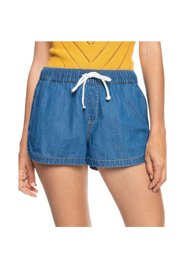Spodenki turystyczne damskie Roxy New Impossible Denim jeansowe. Kolor: niebieski. Materiał: bawełna