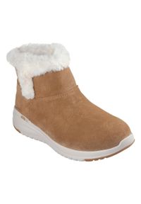 skechers - Buty zimowe damskie, On-The-Go Stellar - Cozy Step. Kolor: brązowy. Sezon: zima. Styl: sportowy