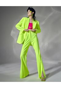 AGGI - Neonowo żółte spodnie Camilla. Kolor: żółty. Materiał: tkanina, jedwab, wiskoza. Styl: wizytowy #6