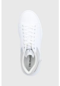 Trussardi Jeans - Trussardi buty kolor biały. Nosek buta: okrągły. Zapięcie: sznurówki. Kolor: biały. Materiał: guma #3