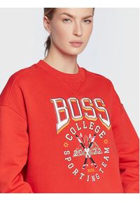 BOSS - Boss Bluza Ecaisa_College 50479959 Czerwony Regular Fit. Kolor: czerwony. Materiał: bawełna #4