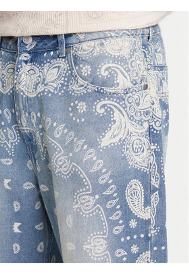 Karl Kani Szorty jeansowe Paisley PD00005502 Niebieski Regular Fit. Kolor: niebieski. Materiał: bawełna. Wzór: paisley