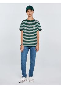 Big-Star - Koszulka chłopięca w paski zielona Sewer 304. Kolor: zielony. Materiał: skóra, materiał, dzianina, jeans, dresówka. Wzór: paski. Styl: klasyczny #7