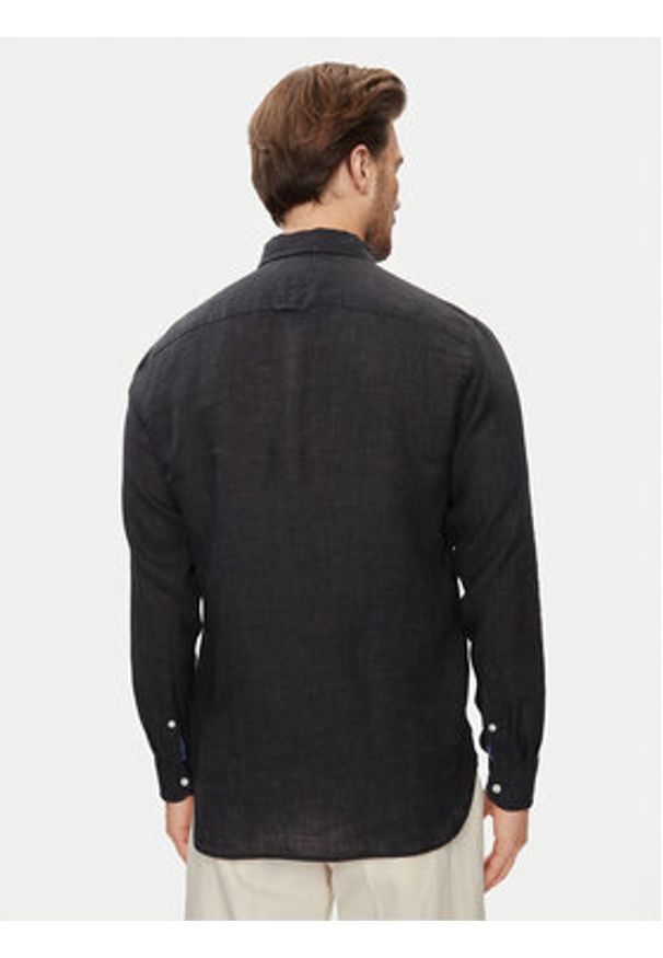 TOMMY HILFIGER - Tommy Hilfiger Koszula MW0MW34602 Czarny Regular Fit. Kolor: czarny. Materiał: len