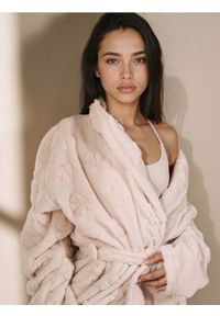 Sinsay - Szlafrok ze wzorkiem z kokardy - kremowy. Kolor: kremowy #1