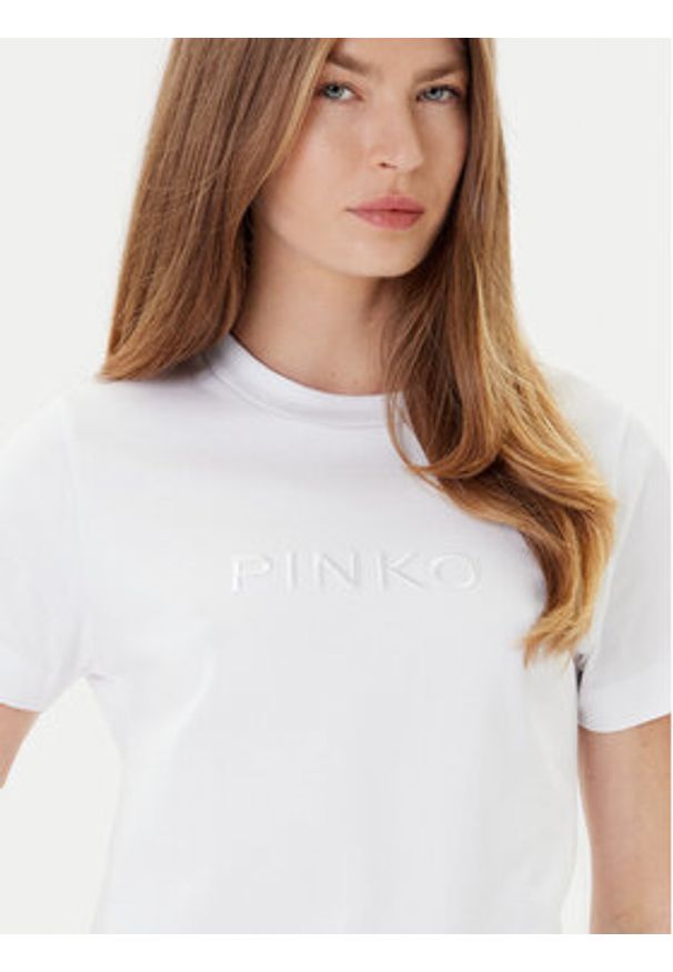 Pinko - PINKO T-Shirt Start 101752 A2RD Biały Regular Fit. Kolor: biały. Materiał: bawełna
