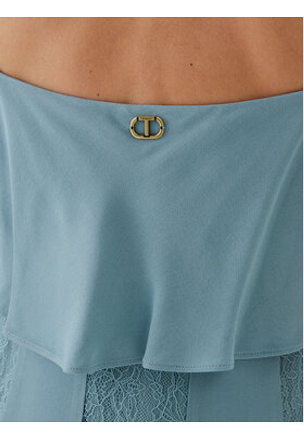 TwinSet - TWINSET Sukienka letnia 251TP2412 Niebieski Regular Fit. Kolor: niebieski. Materiał: wiskoza. Sezon: lato