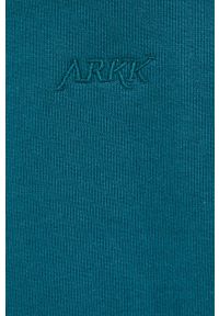 ARKK Copenhagen - Arkk Copenhagen spodnie dresowe bawełniane kolor zielony gładkie. Kolor: zielony. Materiał: dresówka, bawełna. Wzór: gładki