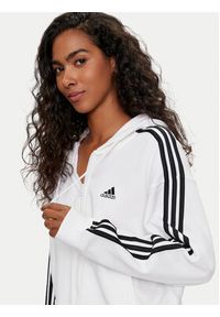 Adidas - adidas Bluza Essentials 3-Stripes French Terry IK8387 Biały Loose Fit. Kolor: biały. Materiał: bawełna #2