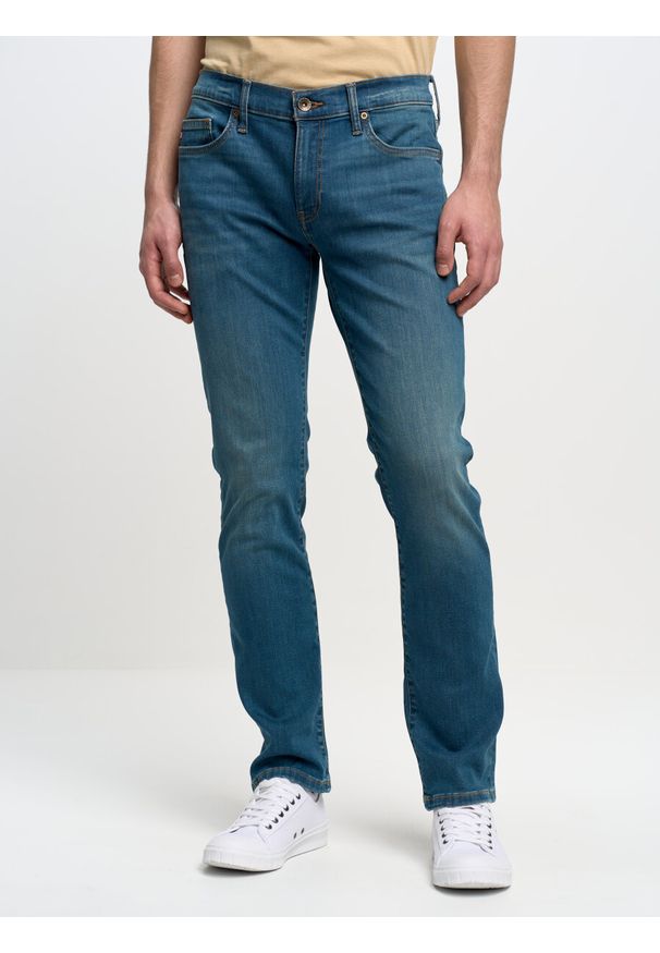 Big-Star - Spodnie jeans męskie Terry 443. Okazja: na co dzień. Kolor: niebieski. Styl: elegancki, casual