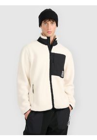 4f - 4F Polar sherpa regular ze stójką męski - beżowy L. Typ kołnierza: kołnierzyk stójkowy. Kolor: beżowy. Materiał: polar. Sport: turystyka piesza #1