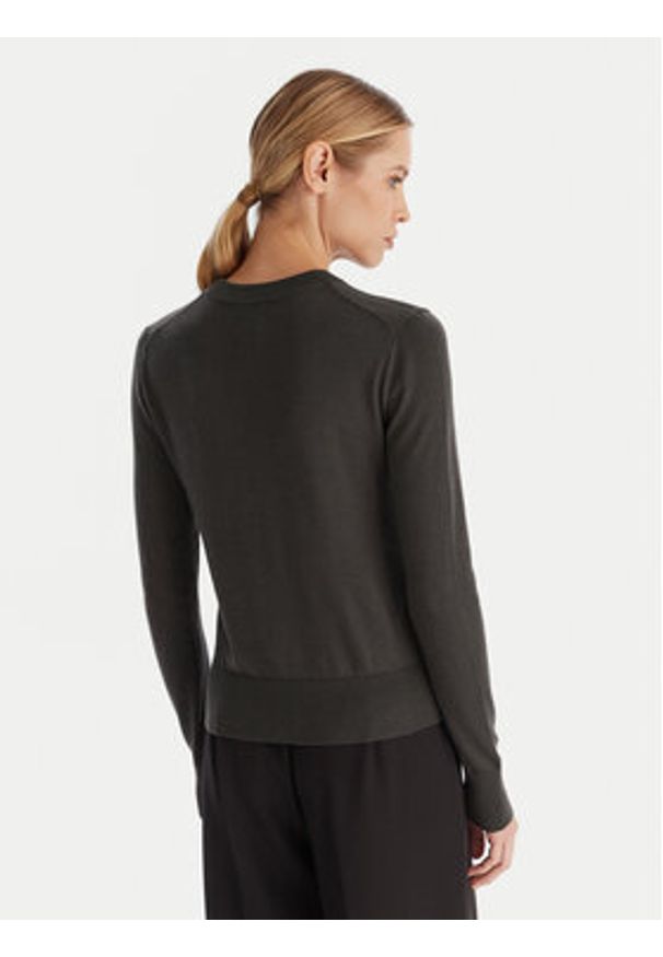 Calvin Klein Sweter LV044D370G Szary Regular Fit. Kolor: szary. Materiał: syntetyk