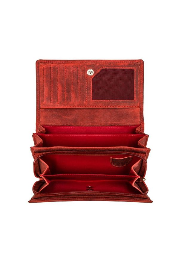 PAOLO PERUZZI - Zestaw damski Paolo Peruzzi ZUP-37-RD czerwony. Kolor: czerwony. Materiał: skóra