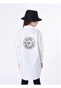 Karl Lagerfeld Kids Sukienka koszulowa Z12252 S Biały Regular Fit. Kolor: biały. Materiał: bawełna. Typ sukienki: koszulowe #4