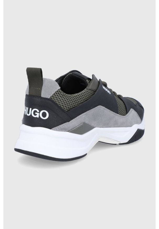 Hugo Buty kolor zielony. Nosek buta: okrągły. Zapięcie: sznurówki. Kolor: zielony. Obcas: na obcasie. Wysokość obcasa: niski