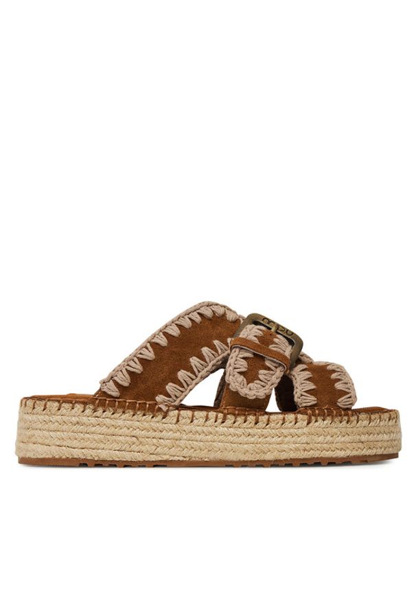 Mou Espadryle Jute sandal MU.SW641003A Brązowy. Kolor: brązowy. Materiał: zamsz, skóra