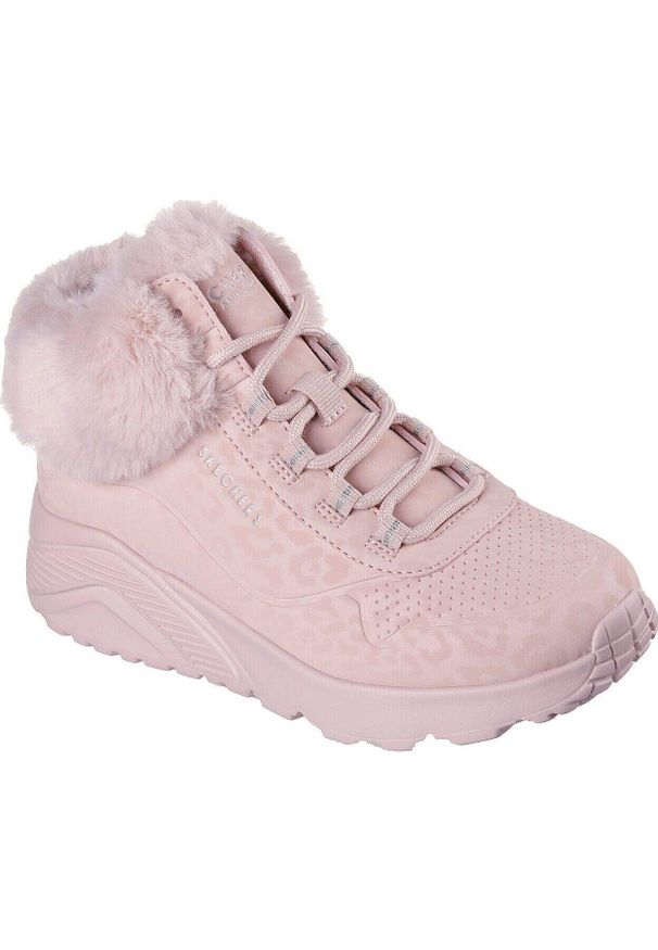 skechers - Buty dla dzieci Skechers Uno Lite Cozy Leopard. Okazja: na uczelnię. Kolor: różowy. Materiał: materiał, syntetyk. Model: Skechers Sport. Sport: joga i pilates