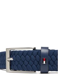 TOMMY HILFIGER - Tommy Hilfiger Pasek Męski Layton Elastic AM0AM13570 Niebieski. Kolor: niebieski. Materiał: materiał