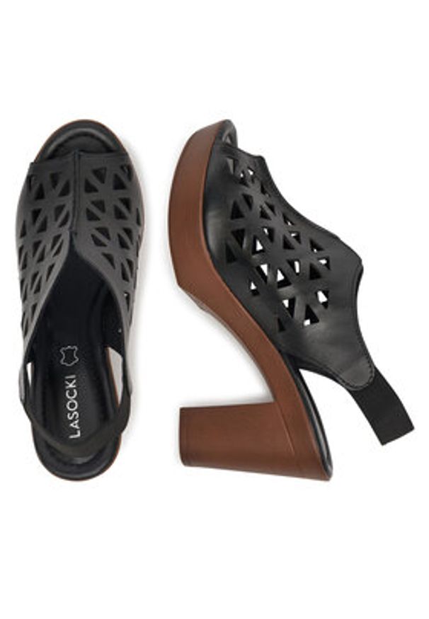 Lasocki Sandały EST-2025N-02 Czarny. Kolor: czarny. Materiał: skóra